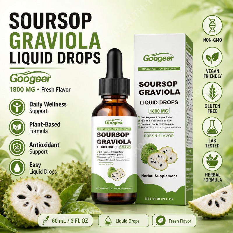 Herbal Wellness Liquid - Soursop Graviola Blatt- und Fruchtflüssigkeitstropfen Kräutermischung