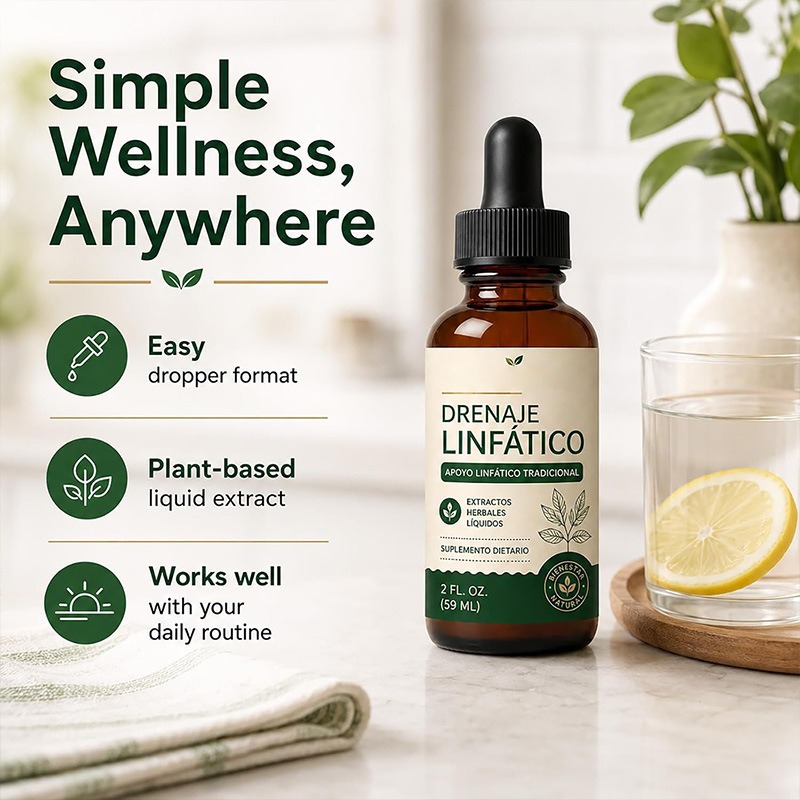 Herbal Wellness Liquid - 59ml Natürliche Kräuter-Wellness-Tropfen zur Lymphdrainage, Flüssigkeit
