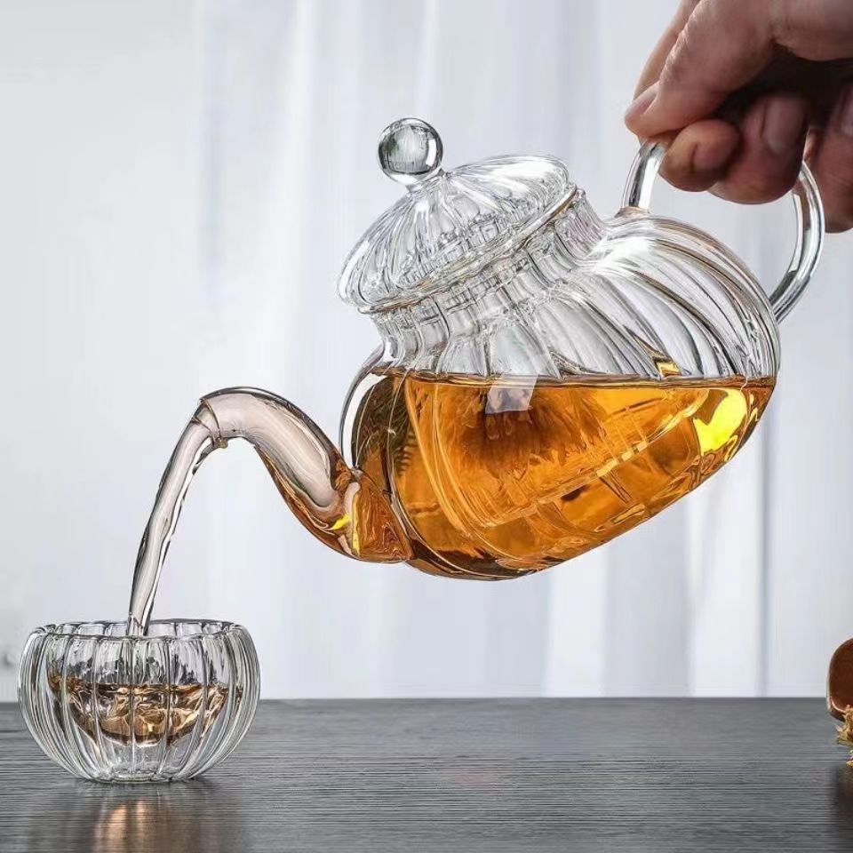 Herbal Wellness Products - Gestreiften kürbis form blume teekanne Blume