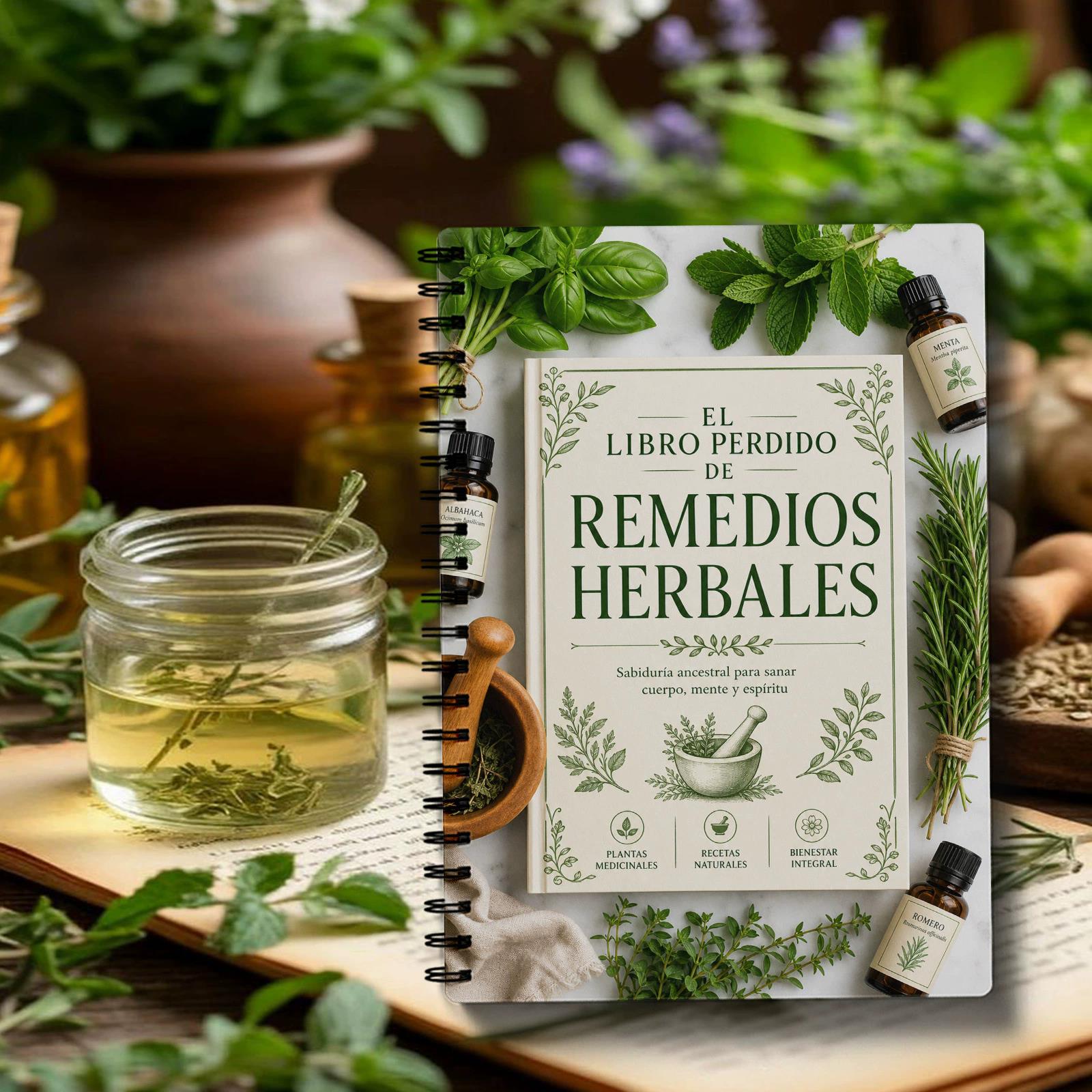 Herbal Wellness Recipes - Das Verlorene Buch Spiralnotizbuch - Kräuterheilmittel-Notizbuch