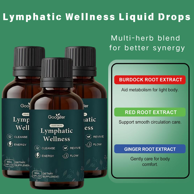 Herbal Wellness Liquid - 60ml Lymphflüssigkeit Natürliche Kräuter-Wellness-Nahrungsergänzungsmittel zur Förderung