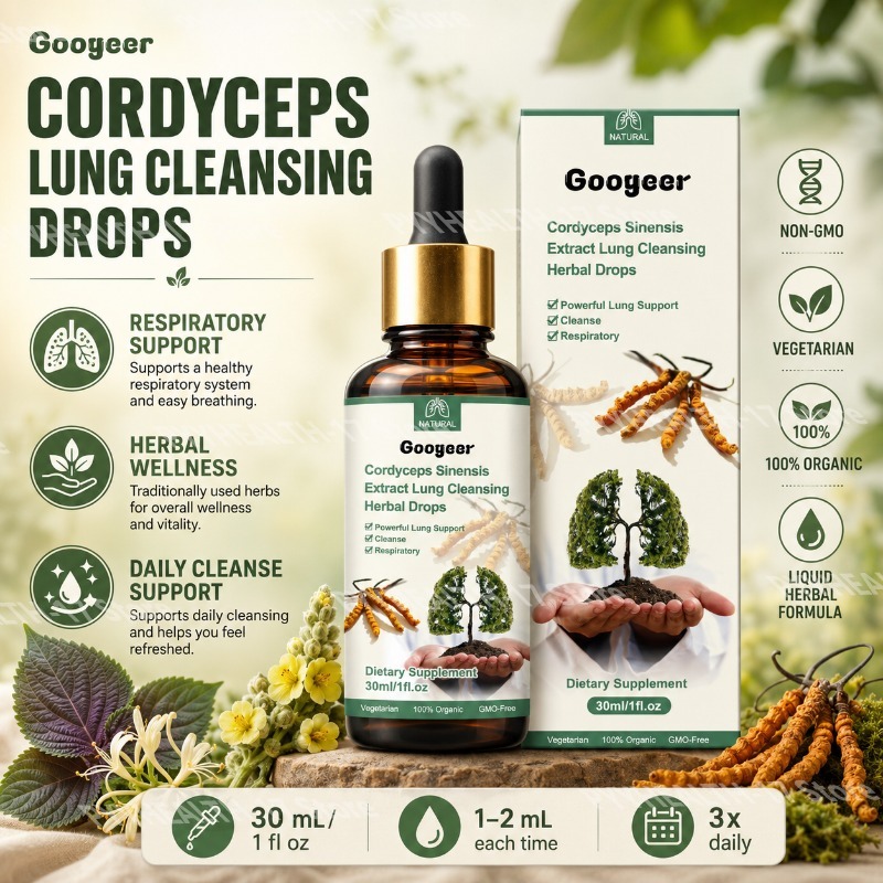 Herbal Wellness Liquid - Googeer Cordyceps Tropfen Kräuter-Flüssignahrungsergänzungsmittel zur Unterstützung
