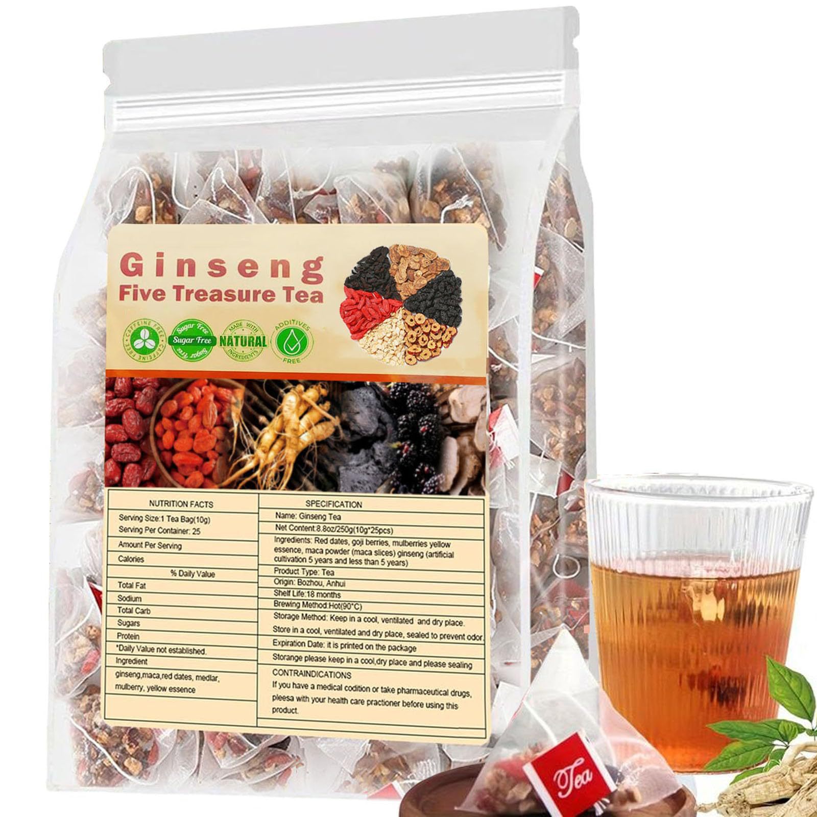Ginseng Five Treasures Tea Nie – Herbal Wellness Bewertung und Preis